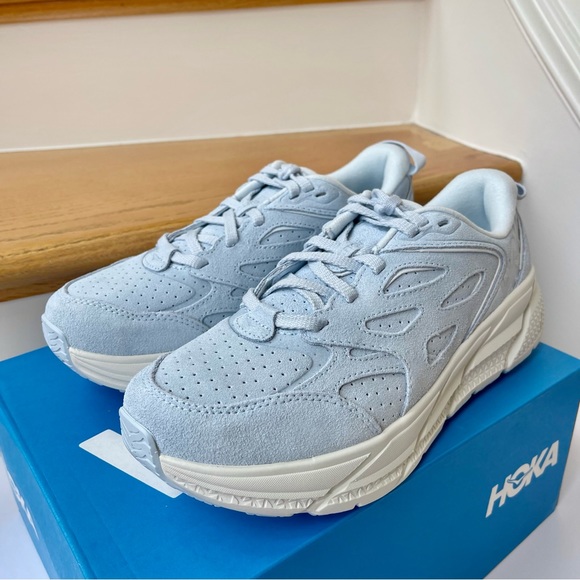 NWT Hoka One One Clifton L Suede in Country Air / Bit of Blue Unisex - Picture 7 of 15